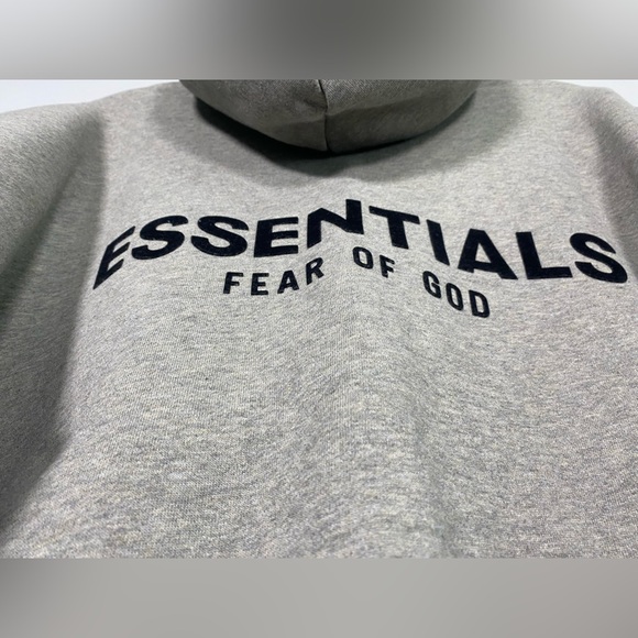 Fear of God Essentials Heather Gray Hoodie & Sweatpants loose ankle - Picture 4 of 13
